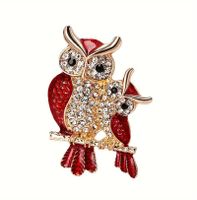 Funkelnde Eulen-Brosche mit Strasssteinen 🦉