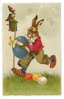 Herzlichen Ostergruss - Hase - Ostereier - Litho - 1934