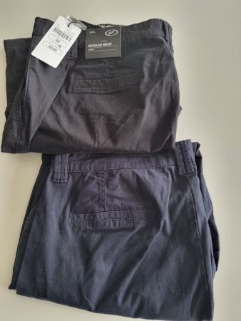Gr. 42 Chino Hose Baumwolle 2er blau schwarz