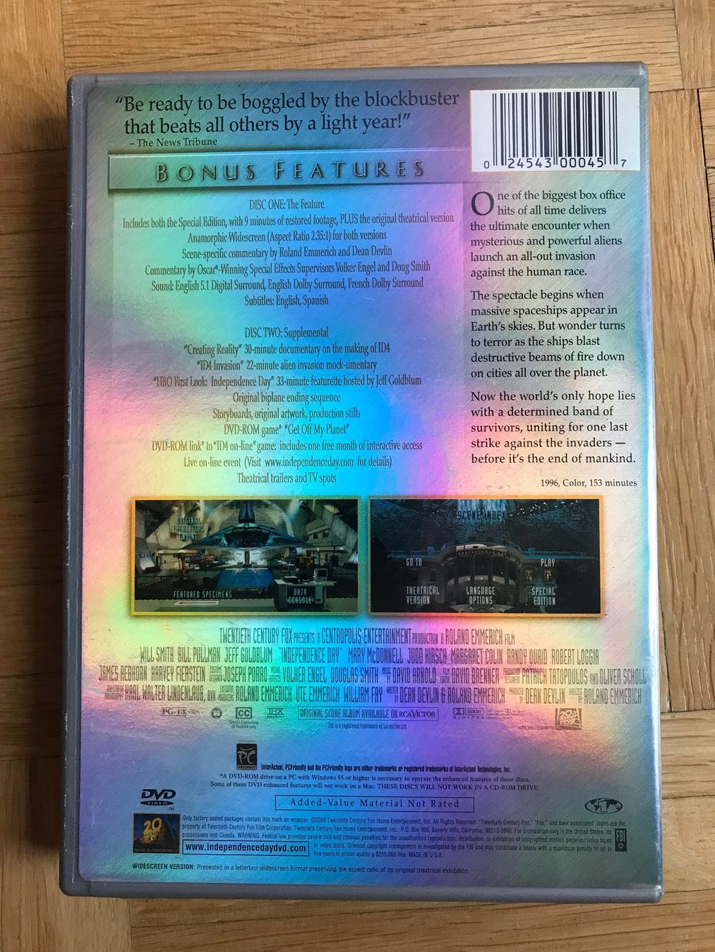 Tutti i DVDs: Independence Day - Special Edition - Five Star Collection – Usato da Zürich venduto da Malcom 3