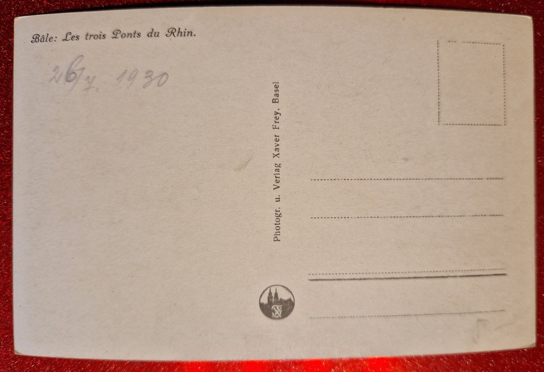 Ansichtskarten: Basel: die drei Rheinbrücken 1930 – Neu (gemäss Beschreibung) aus Melchnau von Fishel 1