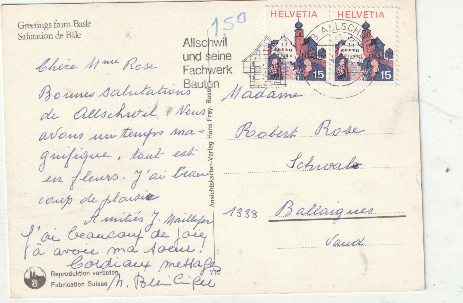 Cartoline postali: Gruss aus Basel – Usato da Lumbrein venduto da made02 1