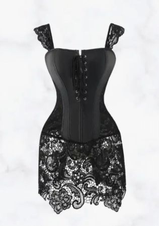 Gothic Corsage m. Spitze Gr S *neu*