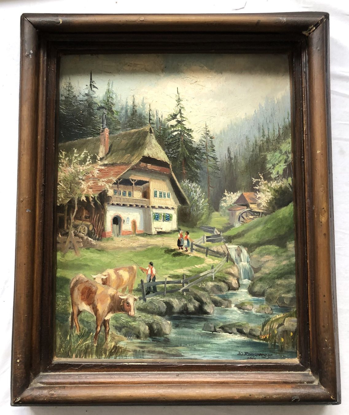 Dipinti: J.O. Ramsperger - Gemälde - Naive Malerei - signiert 1959 – Usato da Schaffhausen venduto da durruti