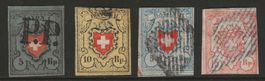 1850 - 1852 : 4 Rayon Ausgaben, KP 1280.--