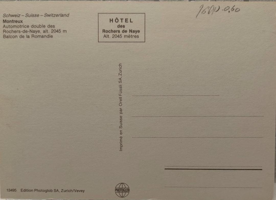 Cartoline postali: TRAIN - GLION - CAUX - ROCHER de NAYE – Usato da Delémont venduto da Domdom1 1