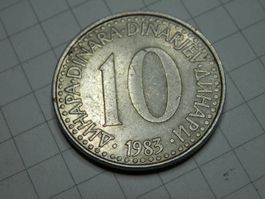 Jugoslawien 10 Dinar, 1983