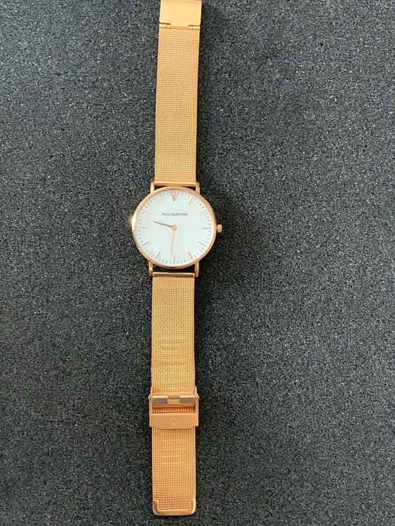 Paul valentine rose online gold seashell mesh watch