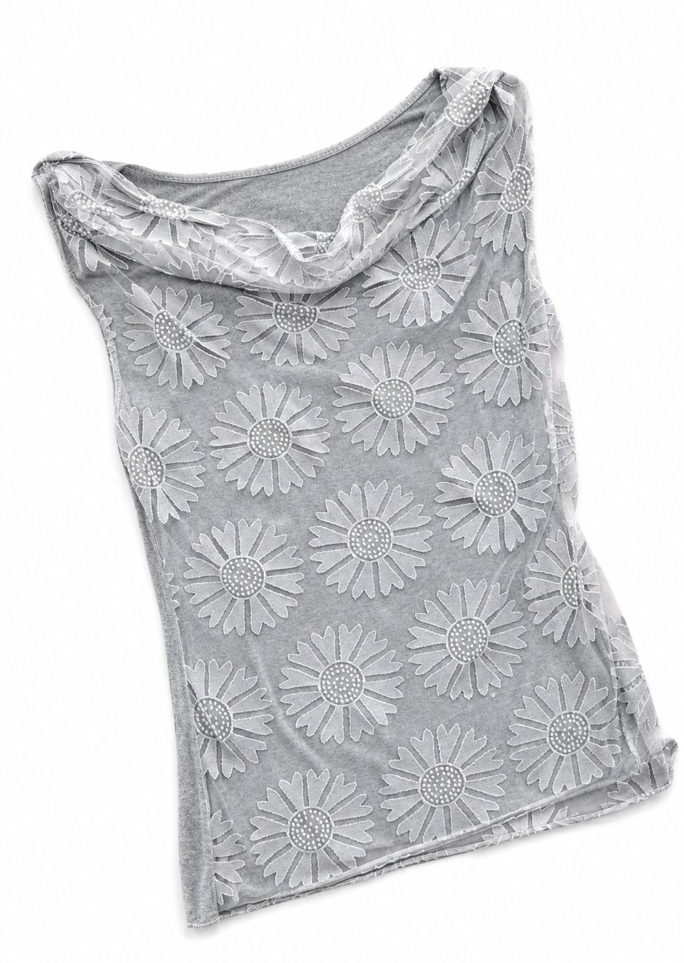 Top: Elegantes Damen Top Grau mit Blumenmuster – Nuovo (secondo la descrizione) da Fully venduto da VaneaSelection 1