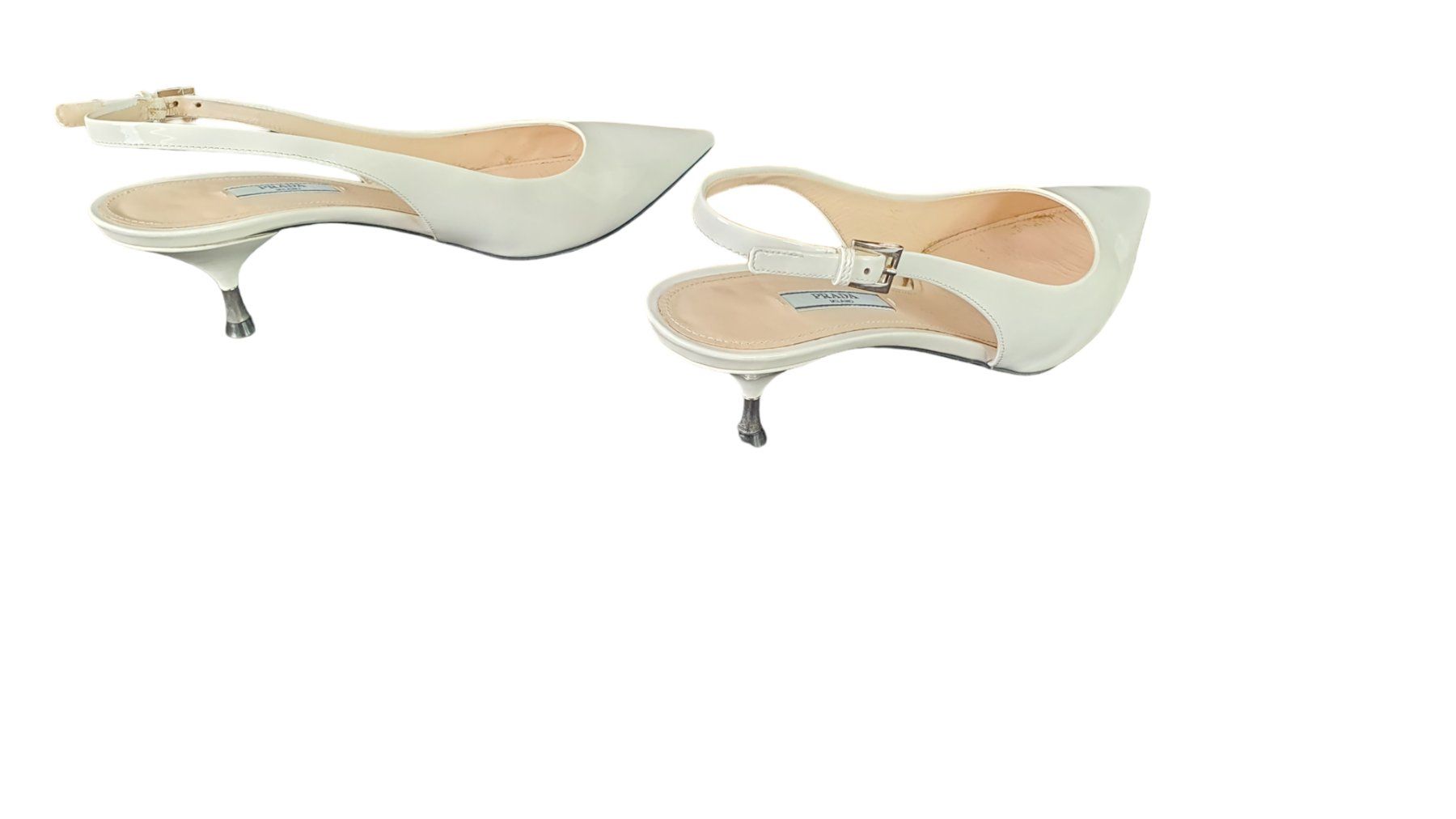 Prada Scarpe da donna: PRADA Slingback-Pumps Gr. 39 Weiss – Nuovo (secondo la descrizione) da Wangen b. Olten venduto da Restwert_Wangen 1