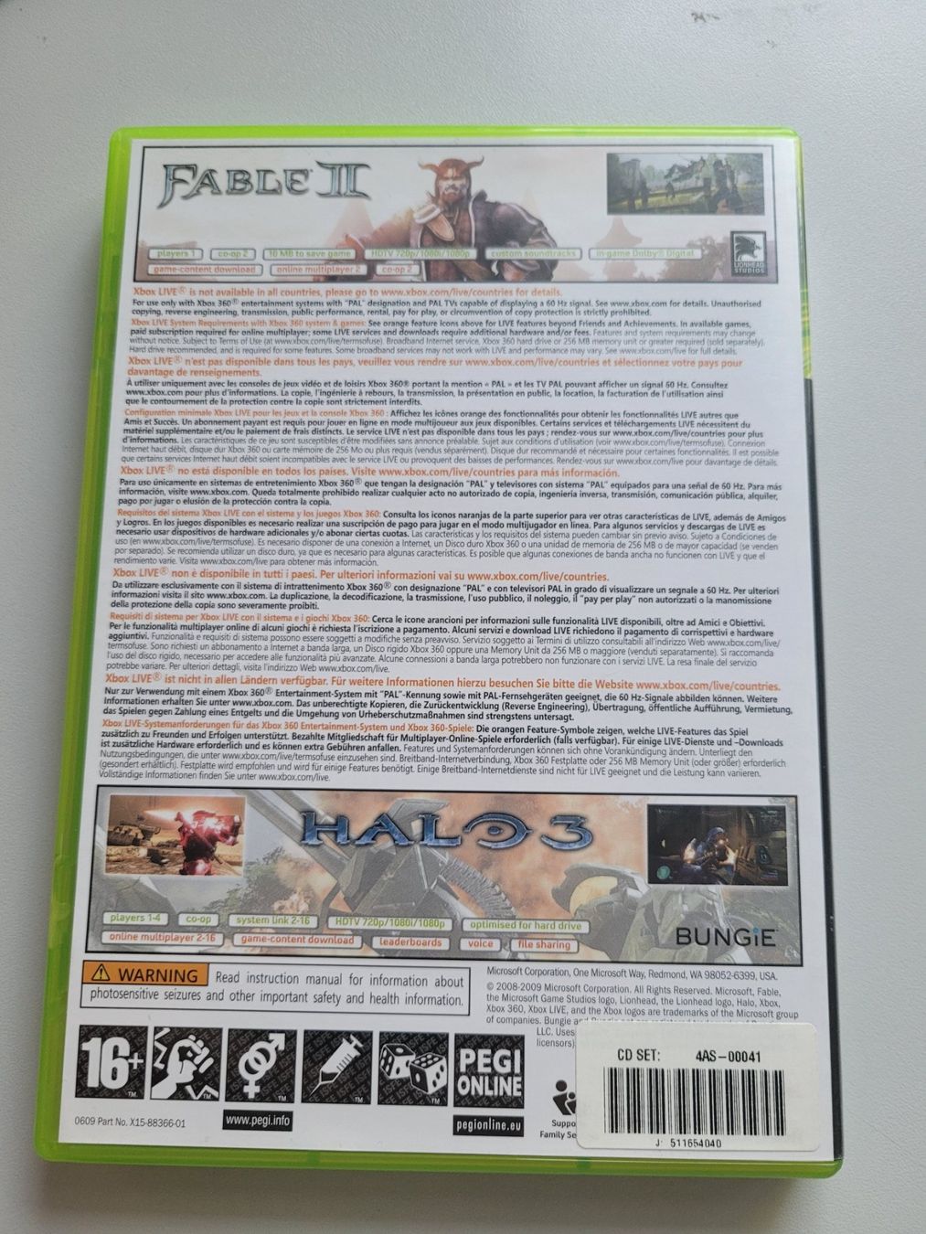 Giochi: Fable 2 / Halo 3 (XBox 360) – Usato da Uezwil venduto da -Retrogames- 2
