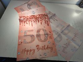 Tischläufer, Happy Birthday, 50 Jahre, 36 x 184cm