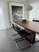 Freischwinger Stühle Set schwarz Metall gebraucht