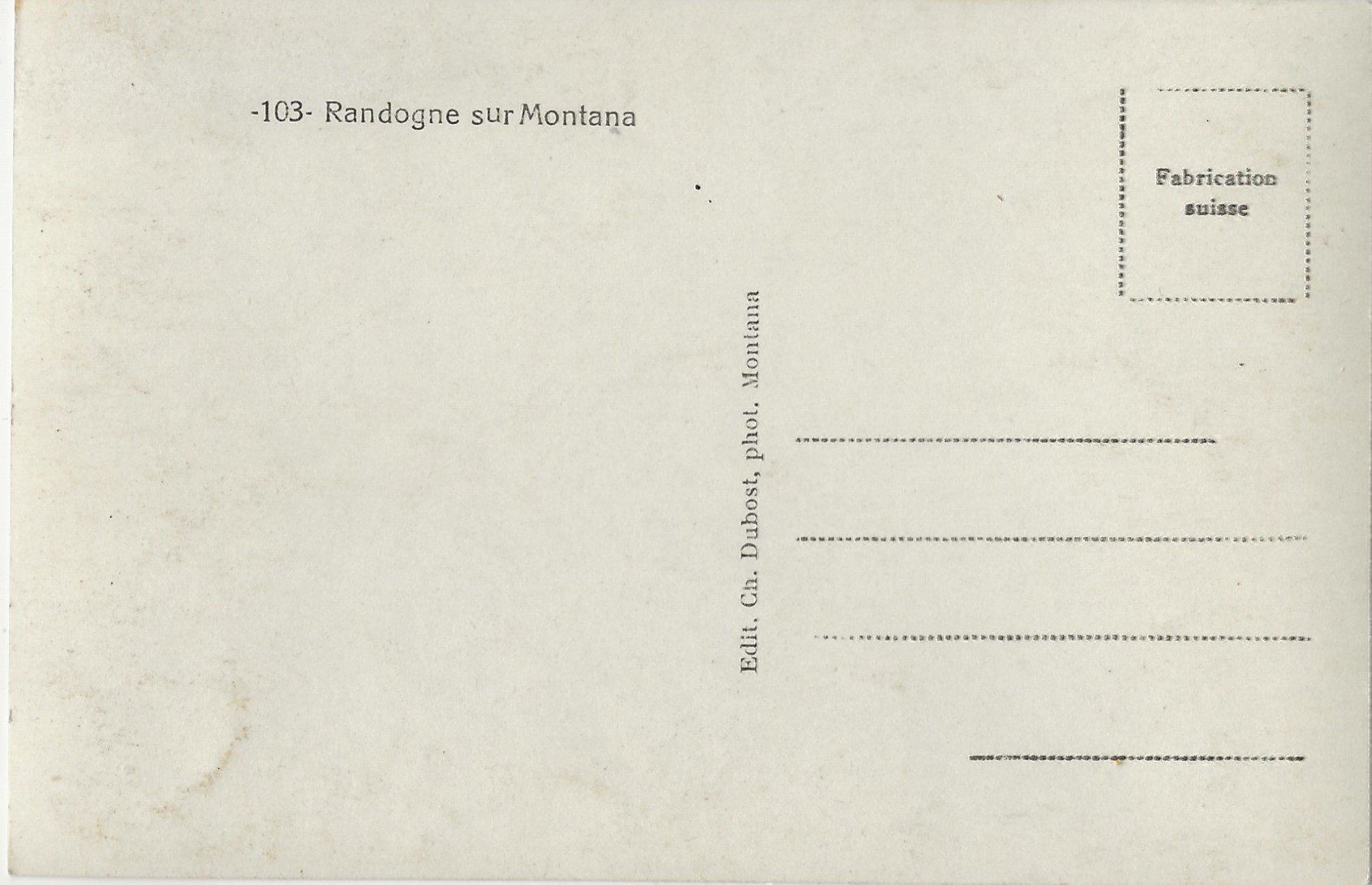 Cartoline postali: Randogne sur Montana – Usato da Frauenfeld venduto da Merk52 1