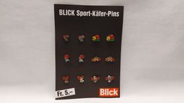 12 Blick Sport-Käfer Pins Sammler Set-Rar mit Verkaufskarton