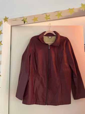 Dunkelrote Übergangsjacke, Grösse 46, Top Zustand