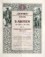 "CENTRA" Handels- & Industrie-AG, Chur - 1927 (5er)