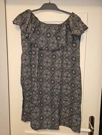 Ärmelloses Kleid / Tunika schwarz-weiss, XL