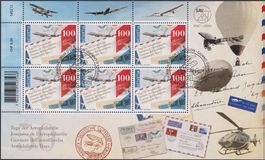 2016, Nr.1609 (Aerophilatelie) Zierbogen mit ET-Stempel.