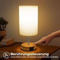 Nachttischlampe Touch Dimmbar mit USB