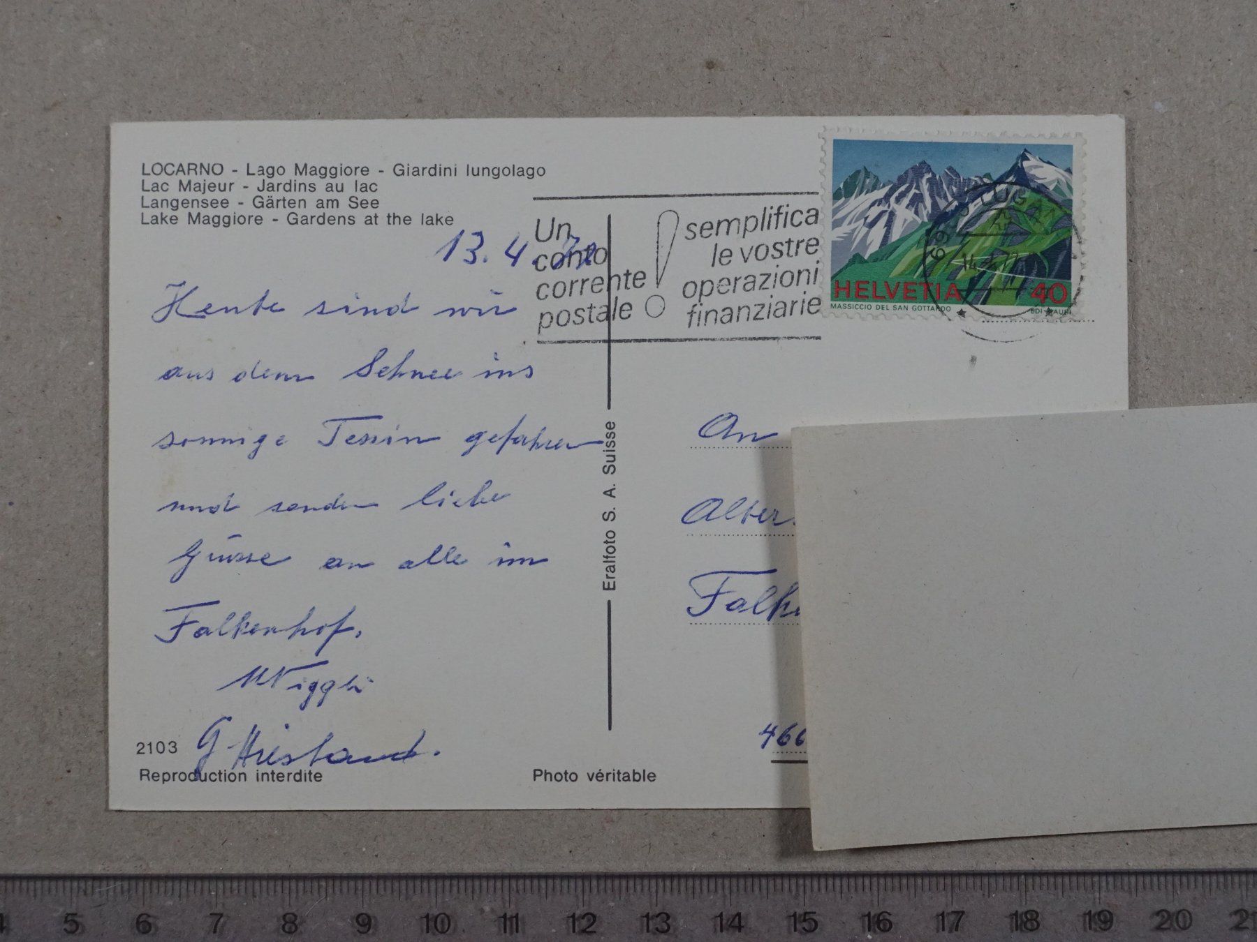 Ansichtskarten: Locarno, 1977 – Gebraucht aus Lenzburg von fh1 1