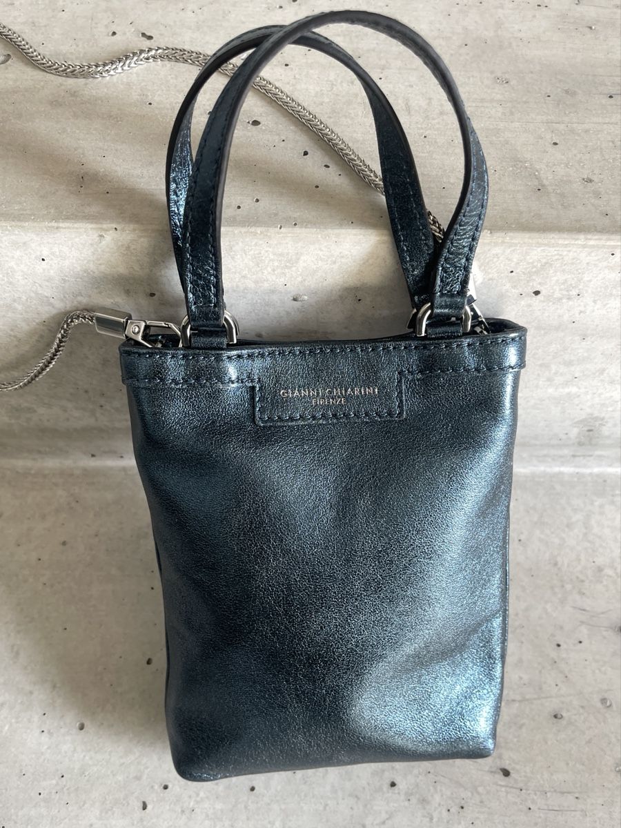 Gianni Chiarini Borse: Gianni Chiarini Mini Tasche Leder Metallic Blau – Usato da Zürich venduto da Recode.Fashion 6
