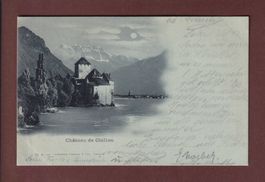 Château de CHILLON - Dents du Midi - Claire de lune - 1899