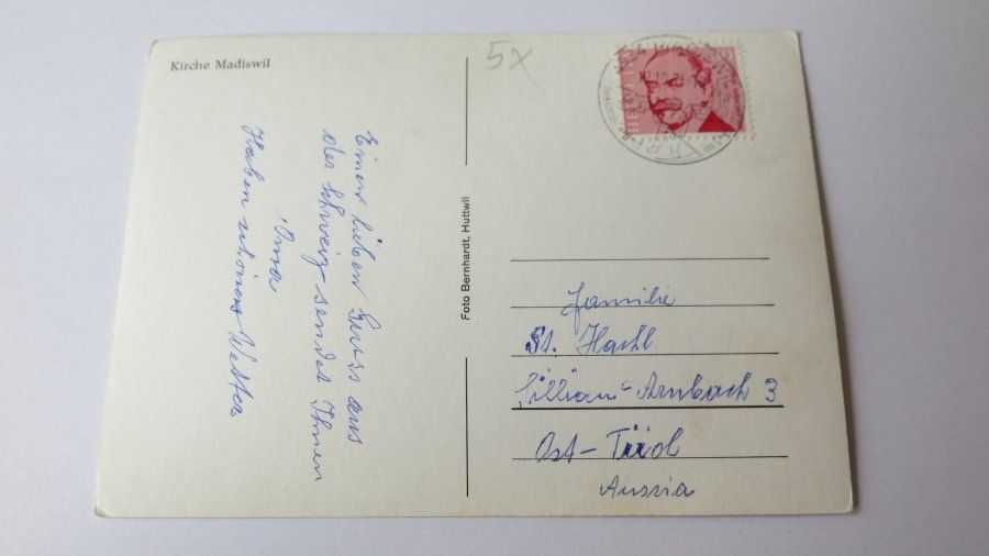 Cartoline postali: Madiswil - Kirche - 1971 – Usato da Jona venduto da centumprata 1