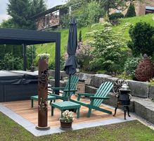 Gartensessel-Set im Adirondack-Stil