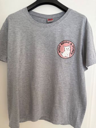 STOP BEING A PUSSY T-SHIRT GRAU GR.XL