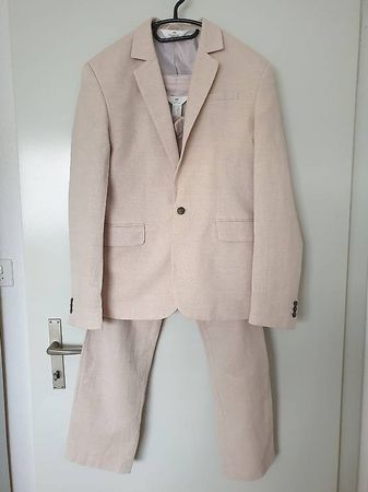 Costume H&M  Lin et coton mélangés beige clair Taille 170