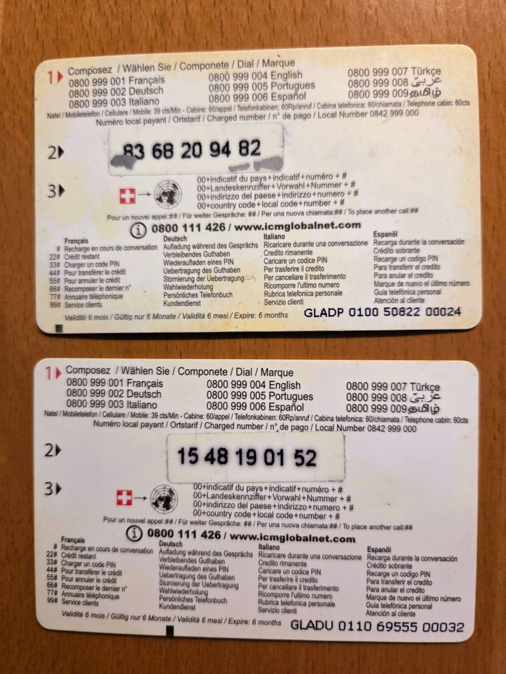 Schede telefoniche: DIVERSE - PREPAID - SCHWEIZ – Usato da Brüttisellen venduto da Nighttrain 1