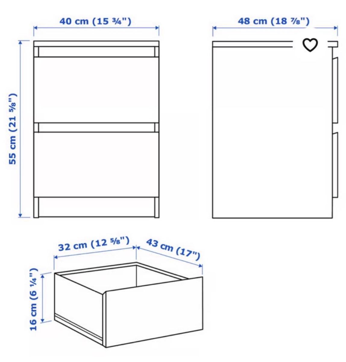 Comodini: Table nuit MALM ikea – Usato da Lausanne venduto da mar_sxs2 2
