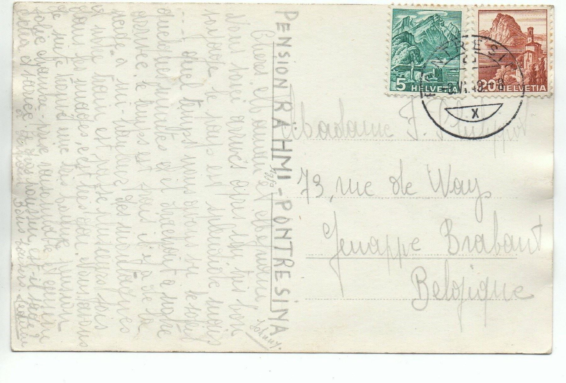 Cartoline postali: PONTRESINA Pension Rähmi – Usato da Jona venduto da philajona 1