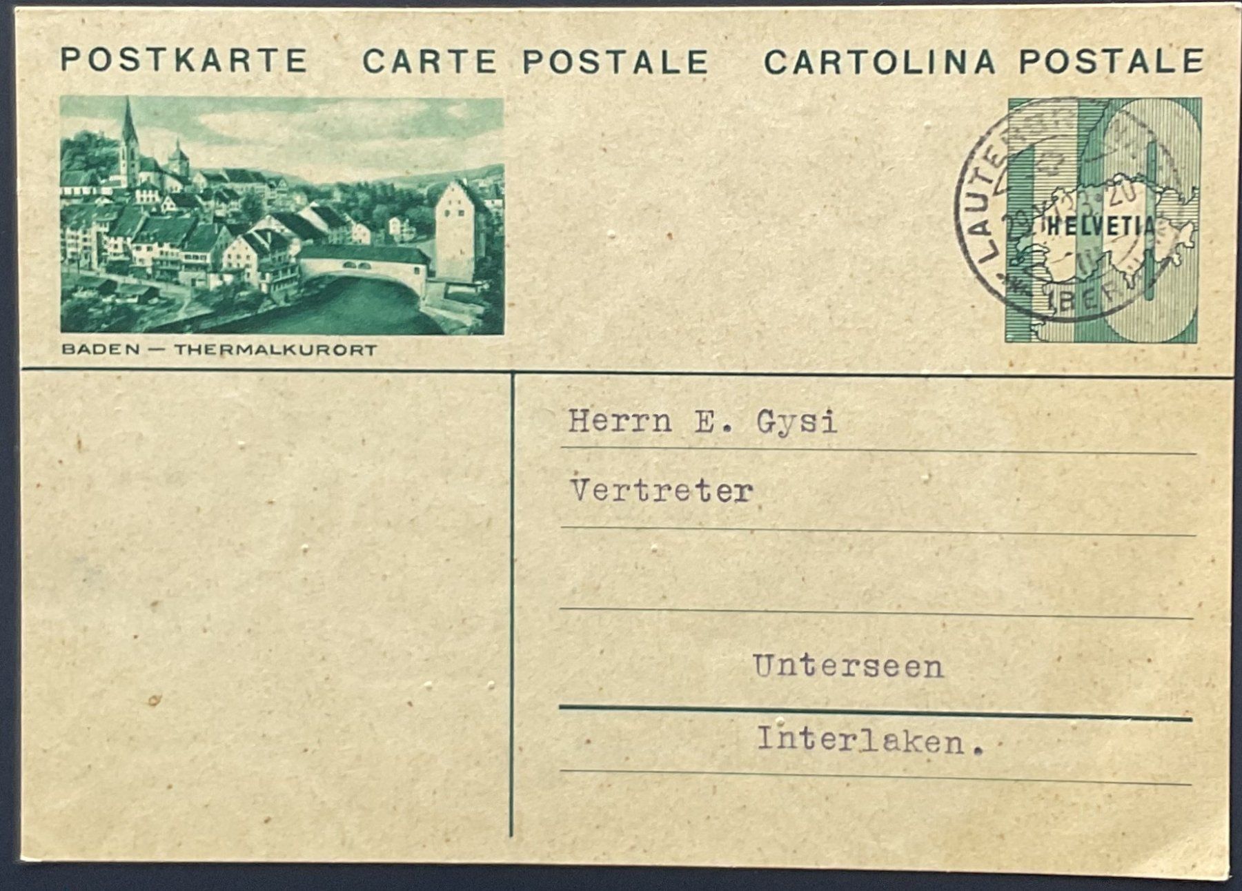Alle Briefmarken: PTT Bildpostkarten  1933 – Gebraucht aus Luzern von 19primeln 2