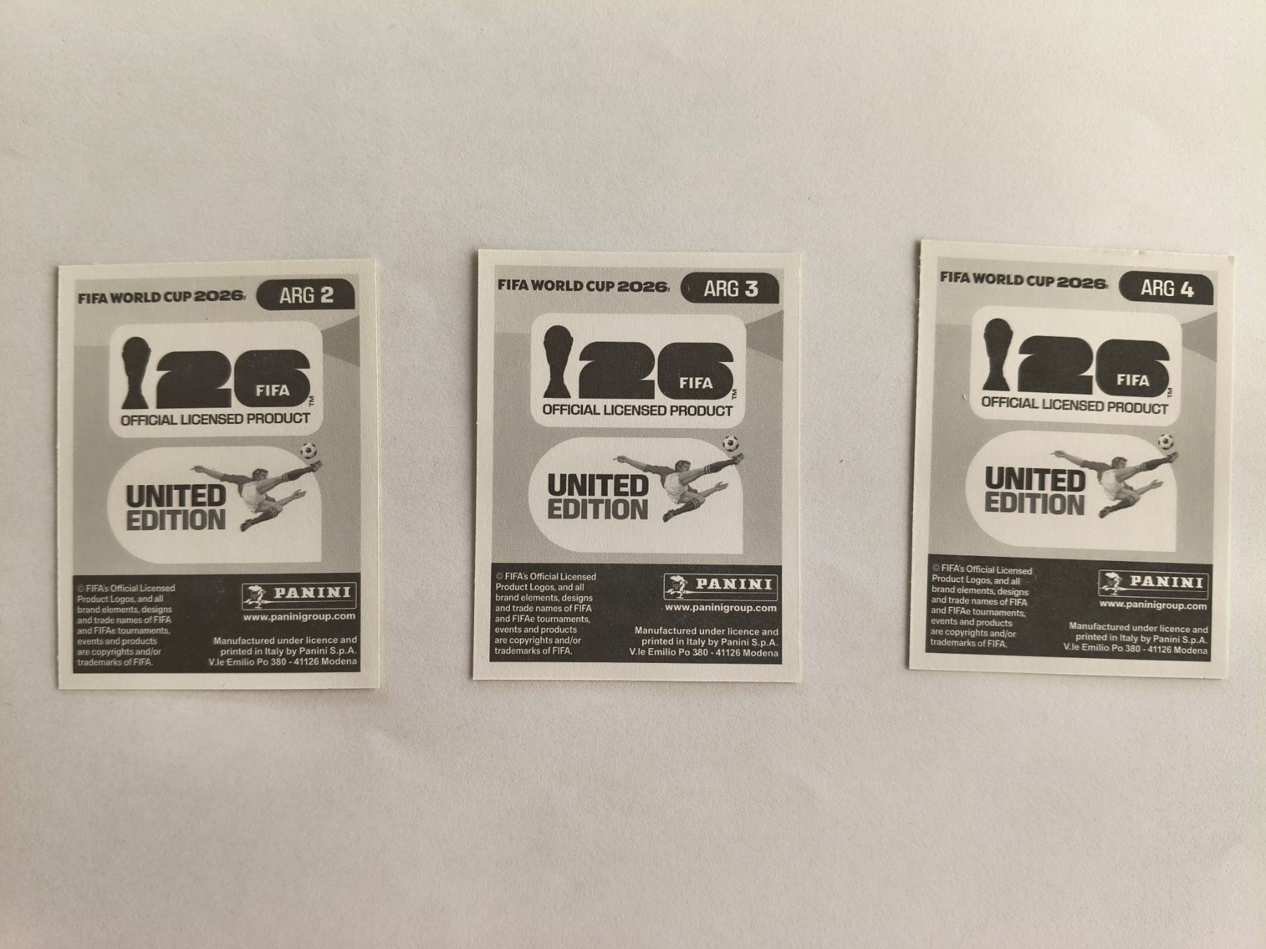 Panini Carte collezionabili: W Cup 2026 Argentine N° 2, 3, 4, – Nuovo (secondo la descrizione) da Fontainemelon venduto da cathare67 1