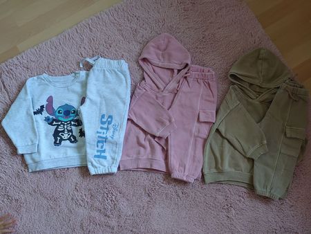 3er Set Kinder Trainingsanzüge Stitch & Hoodies Gr.74-80