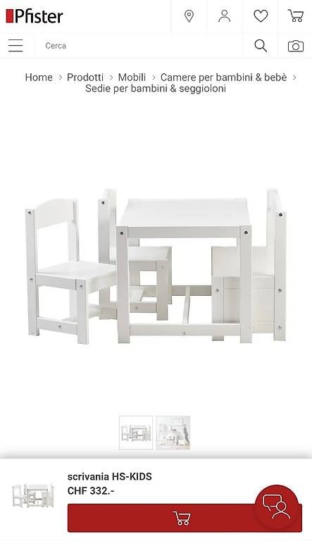 Set di tavolo e panche: Tavolino per bambini Pfister  – Usato da Tenero venduto da pet_w2hl