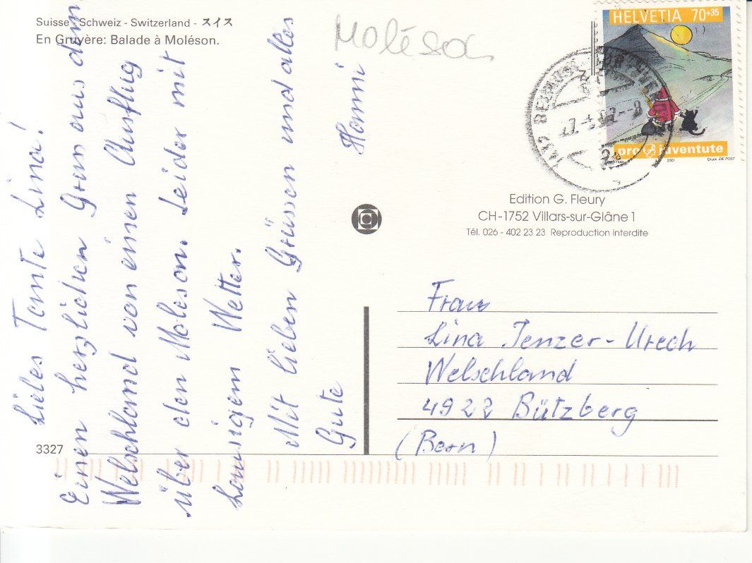 Cartoline postali: Moléson 2002 – Usato da Bürglen TG venduto da StampGraf 1