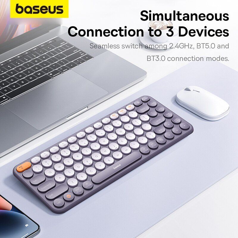 Tastiere: Baseus Mini Tastatur Bluetooth + 2.4 / 5 GhZ, kabellos – Nuovo e nell'imballaggio originale da Romanshorn venduto da pfimex 4