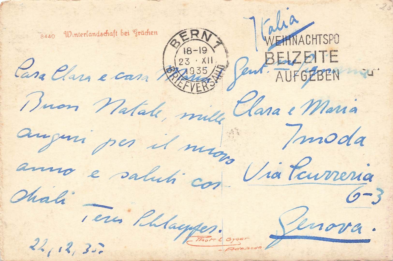 Cartoline postali: Grächen (VS) Winterlandschaft – Usato da Biasca venduto da Blenio71 1