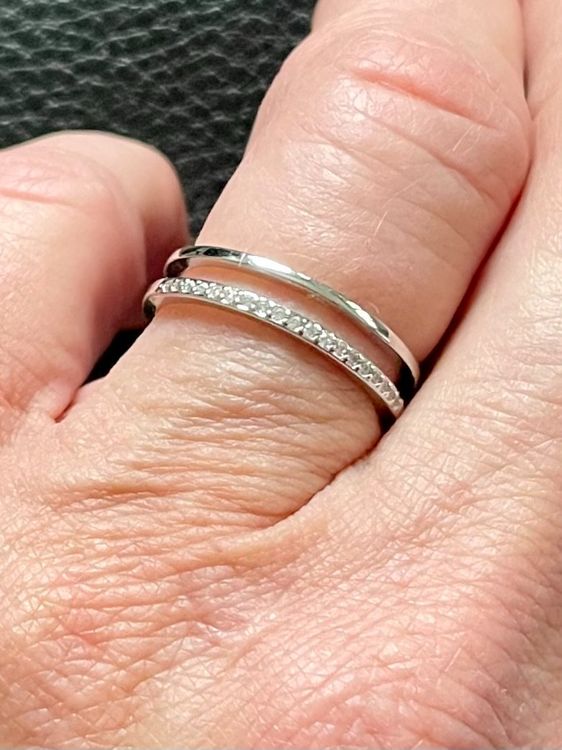 925 Sterling Silber Solitär Ring Mit Zirkonia Größe 56 Gestempelt TOSH