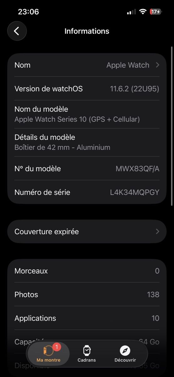 Apple Smartwatch: Apple watch series 10 – Usato da Bussigny venduto da mel_9hxw 7