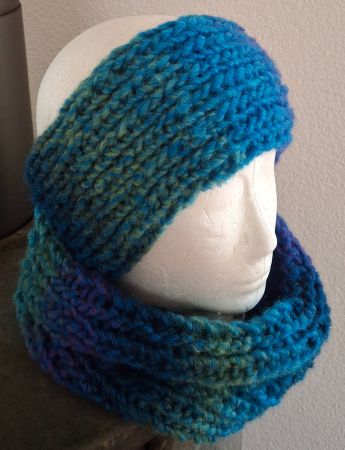 Cowl und Stirnband handgestrickt, mollig warm   NEU