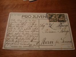 Pro Juventute Postkarte 1915, gelaufen, Passo del Gottardo