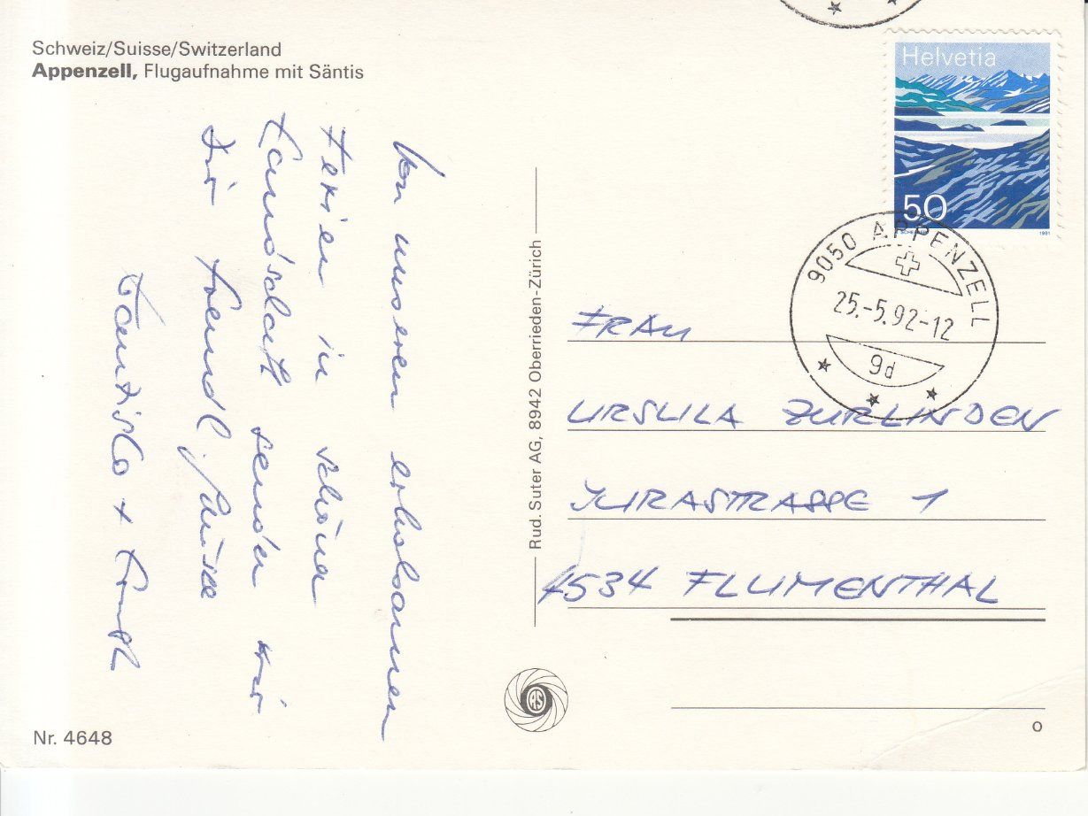 Cartoline postali: Appenzell 1992 – Usato da Bürglen TG venduto da StampGraf 1
