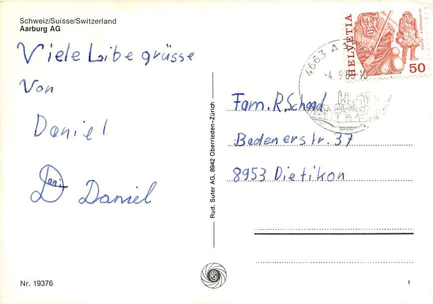 Cartoline postali: AG - Aarburg – Usato da Ottikon b.Kemptth. venduto da Neptun1974 1