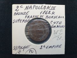 2 Centimes - Napoleon III - Empire Francais - Bronze 1862
