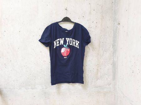 T-shirt GAP, bleu marine, New York, fille, taille 134/140