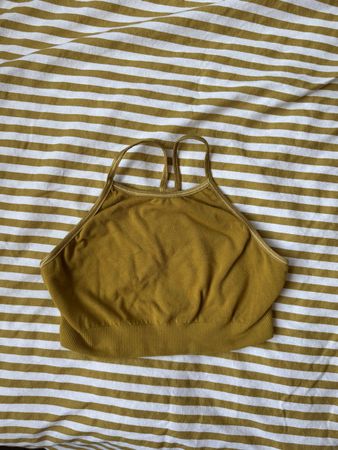 Boho Mustard Sports Bra Yoga Searcher, Size S